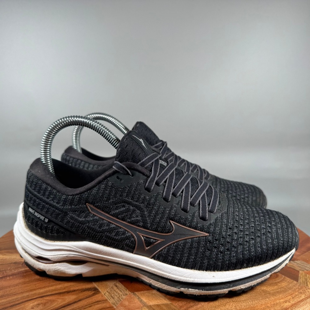 Mizuno Wave Inspire 18 Womens Running Shoes Black Rose Gold J1GD221344 Size 6.5